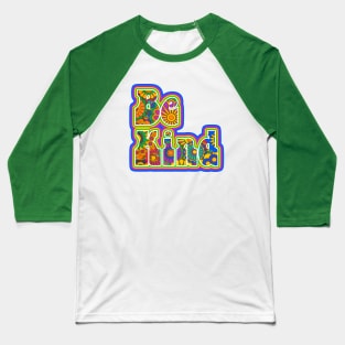 Be Kind Hippie Flowers Baseball T-Shirt